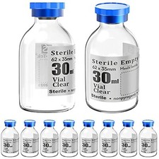 30ml Glass Teartop Vials with Aluminum Cap Sterile Injection Port 10pcs Box
