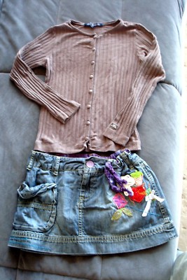 Jupe Jeans Desigual Pour Fille - Taille 8/10 Ans, Bleu Denim Coloré - Fabriquée En France