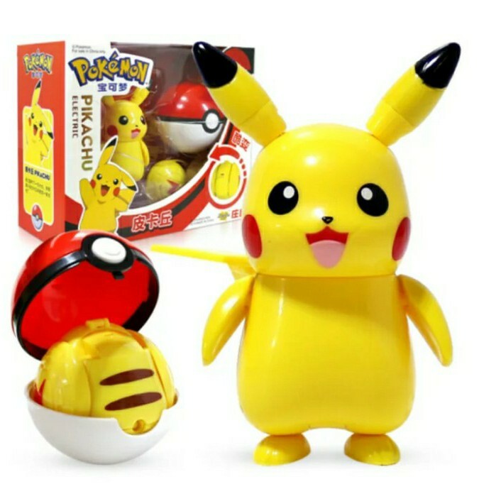 Pokéball pliable style Bakugan incluant une figurine Pikachu articulée