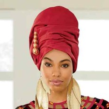 Ashro Red Ethnic African American Pride Everyday Diva Headwrap