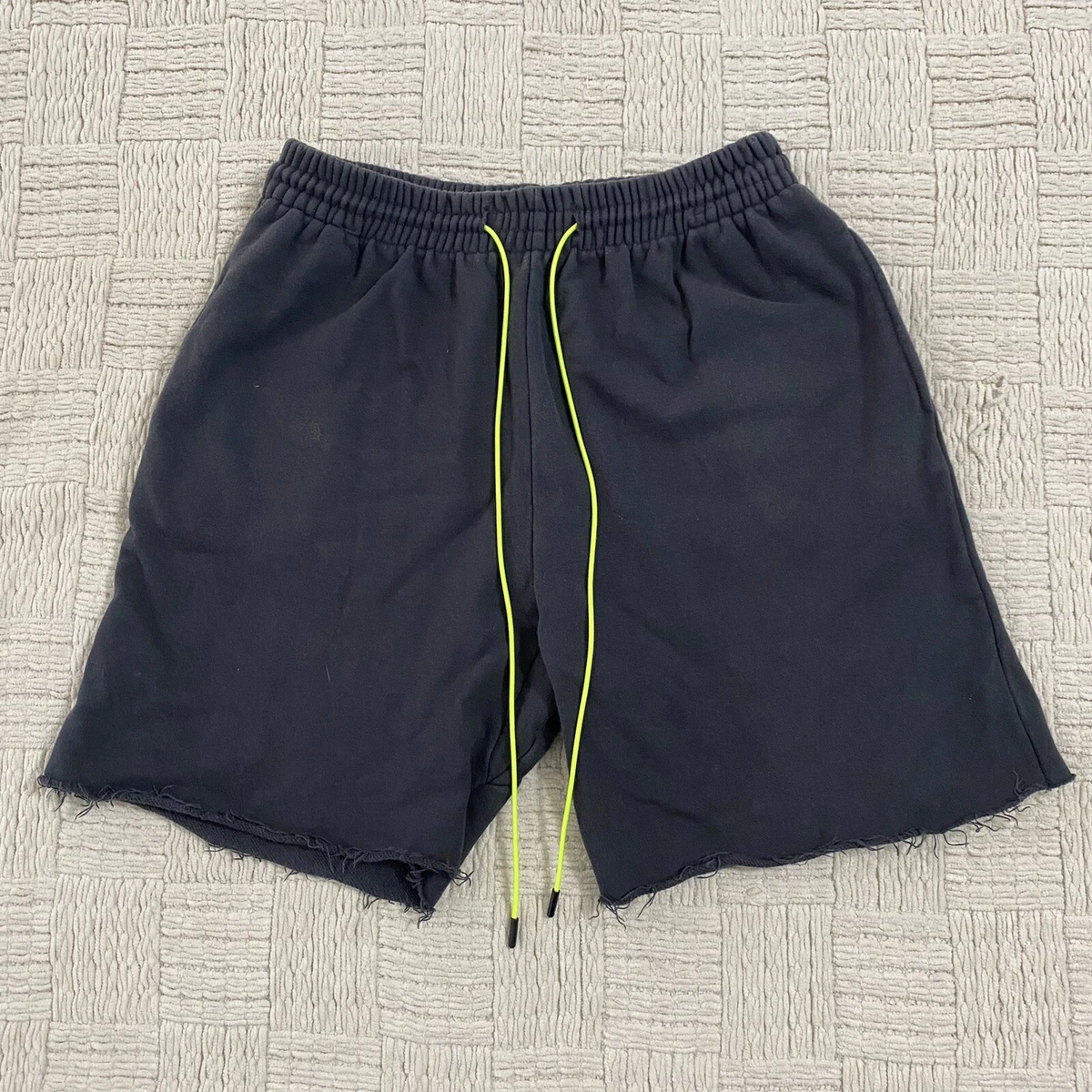 ASK YURSELF Designer Men s L Sweat Shorts Black Contrast Neon