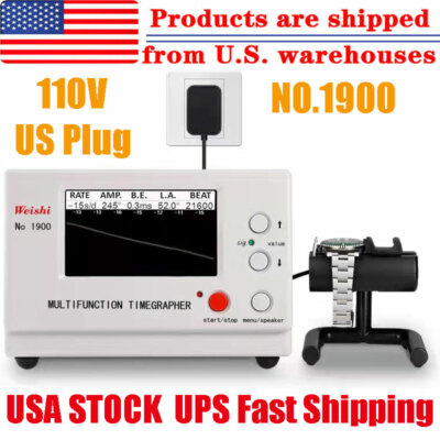 No.1900 Weishi Timegrapher Mechanical Watch Timing Machine Multifunction US Plug