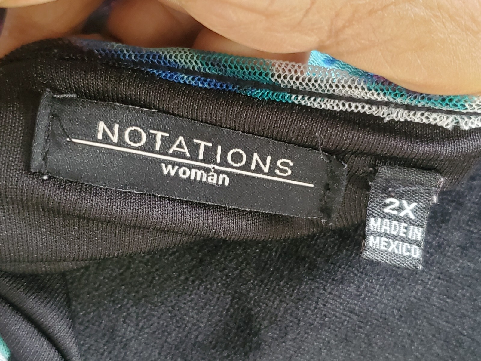 Notations Womens Multicolor 100% Polyester Scoop … - image 11