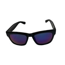 Unisex Black Sunglasses With Purple Reflective Lenses