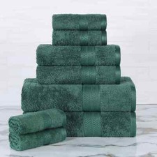 Rayon From Bamboo Cotton Blend 650 GSM Heavyweight 8 Piece Solid Towel Set