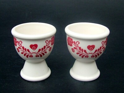 ZWEI Portmeirion Red Hearts Jan Constantine Eierbecher 6,5 cmh in sehr gutem Zustand