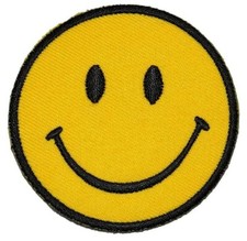 Set of 4 qty Yellow Smiley Face Iron or Sew On Fast Shipping High Quality Patch