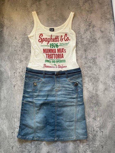 Y2K Vintage Dolce Gabbana cotton denim dress spaghetti Co Size 42 DG Luxury - Picture 2 of 10