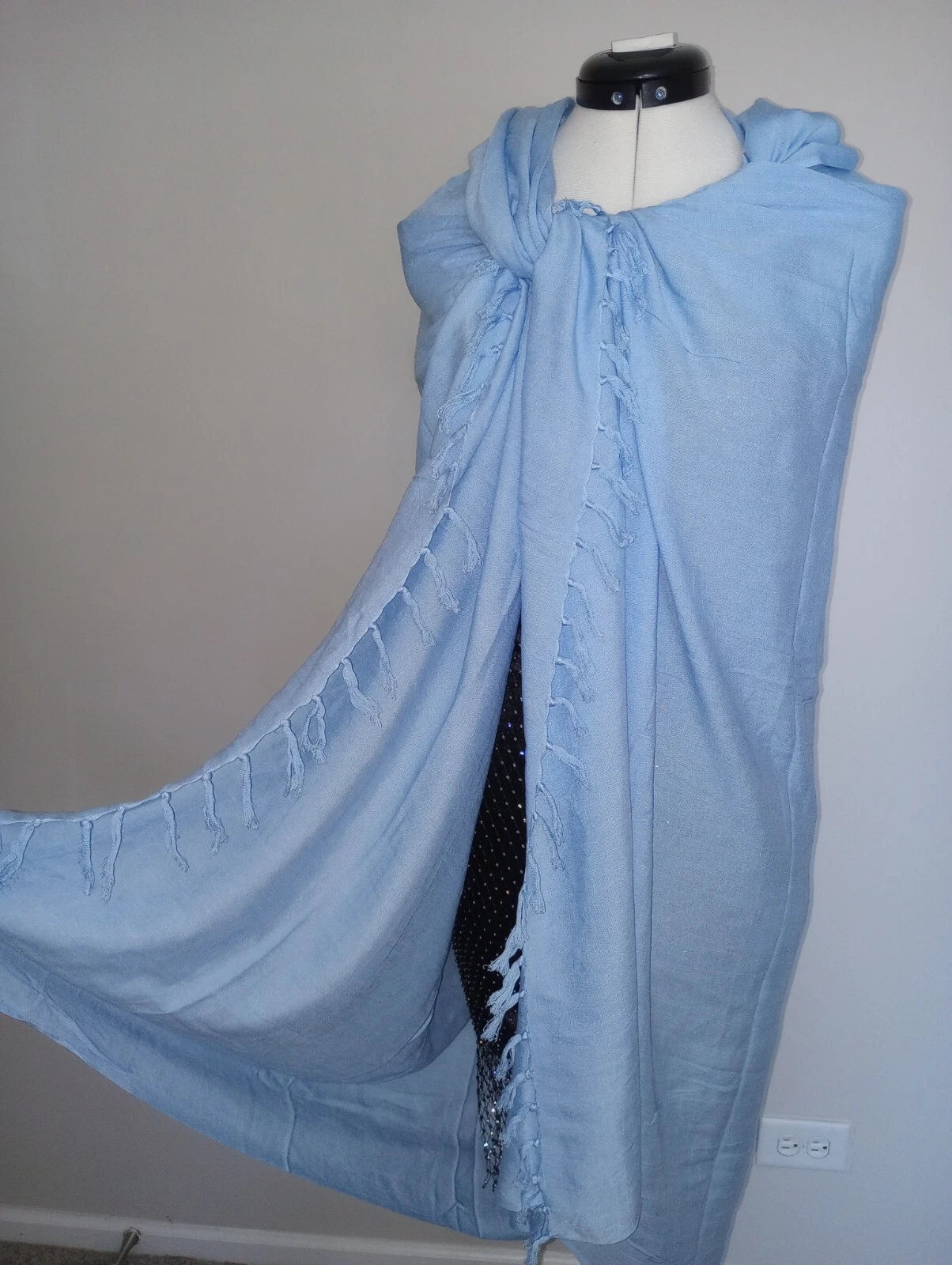 CARIBE women's large scarf (45x65) light blue 100% rayon