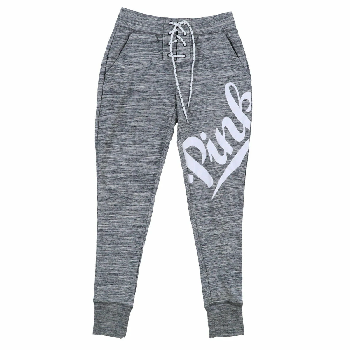 Grey and pink joggers discount