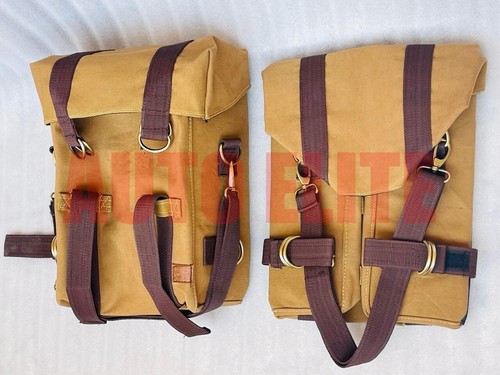 For Royal Enfield Classic 350 & 500 Military Pannier Bags - Picture 9 of 12