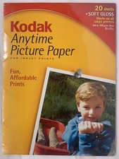 Kodak Anytime Picture Paper 8-1/2 x 11 Soft Gloss 20 Photo Inkjet Printers