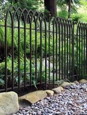 Primrose 121cm Gothic Fence Section Black Galvanised Steel Panacea Fence System