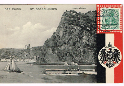 AK Der Rhein ST. Goarshausen Loreley Felsengel. 1911