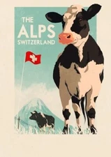 The Alps Switzerland Poster Print  Reproduction Giclee Print 11x17