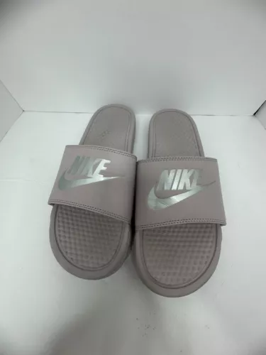Nike Women's Benassi JDI Slide Sandals Size 11 Rose Silver 343881-614