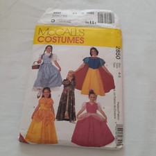 McCalls 2850 Costume Sewing Pattern. Princess, Dorothy OZ, Snow White Girls 4-5