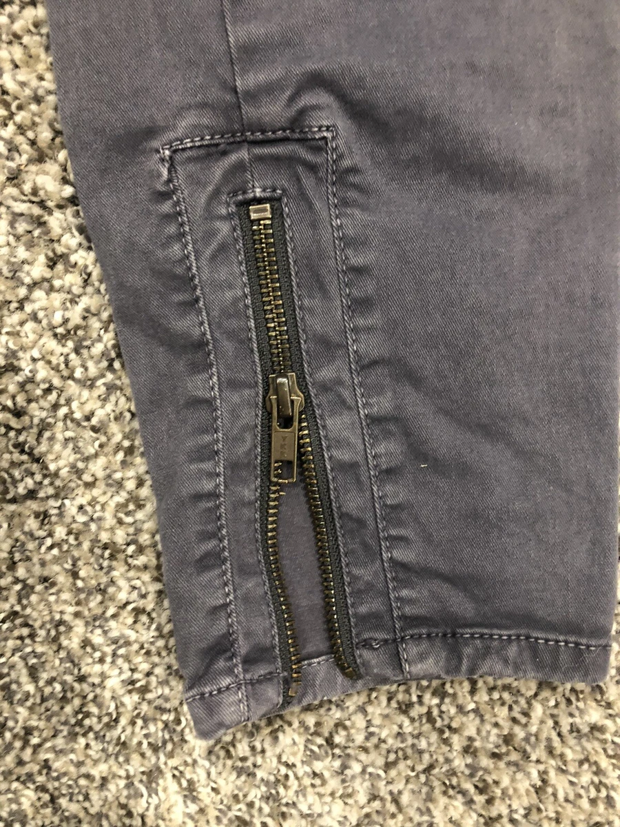 Madewell Women s Gray Blue Skinny Ankle Zip Cargo Pants Size 26. K
