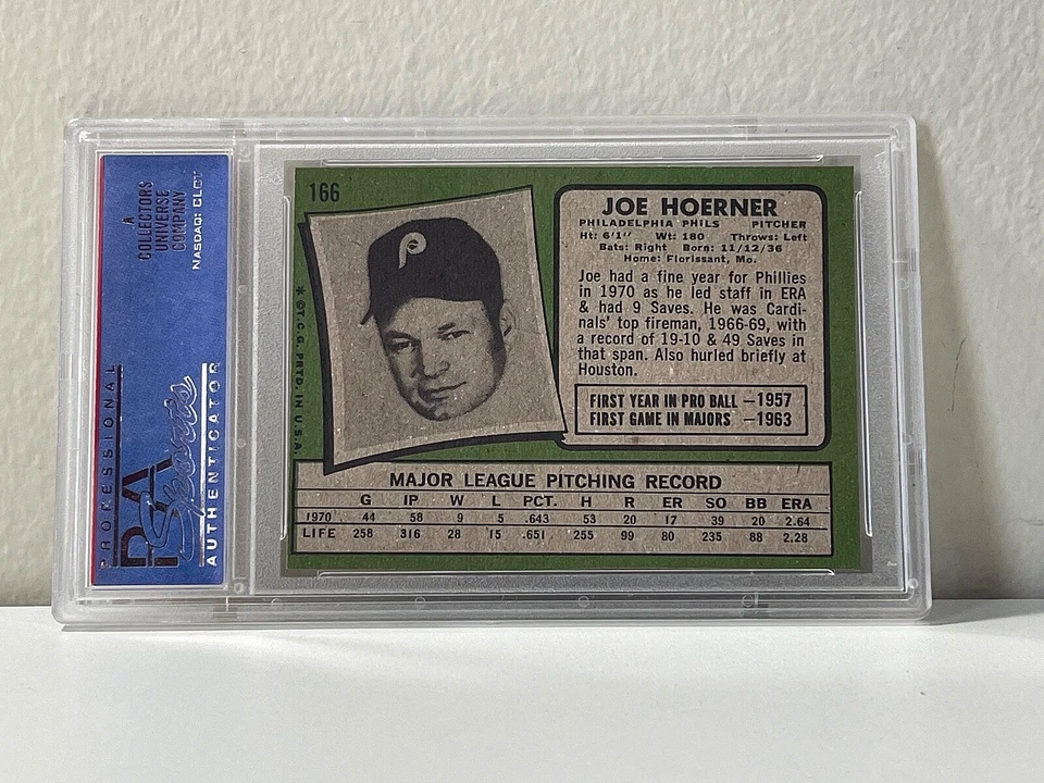 1971 TOPPS #166 JOE HOERNER PHILLIES PSA 7 SET BREAK-(bin 9108Z) - Image 2 of 2