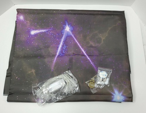 Large Constellation Tapestry with LED Stars - 78 Inches by 60 Inches - Picture 2 of 4