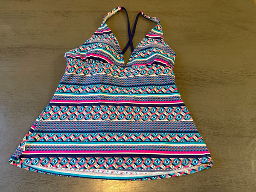 colorful CAPTIVA swimsuit top tankini size large