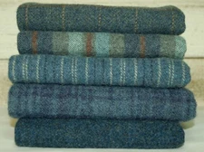 HAND DYED RUG HOOKING WOOL Mill-Dyed ~ "ALL AMERICAN BLUE JEANS-II" (5-pc Combo)