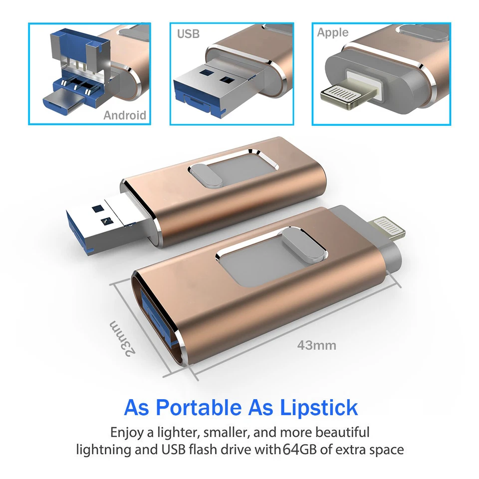 USB Flash Drive Fr iPhone iPad Photo Pen Disk Memory Stick External Storage 2TB - Image 3 of 4
