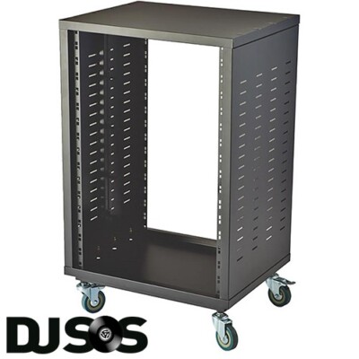 16 HE 19'' Universal Open Rack Schrank mit Rollen, schwarz - URC-16U