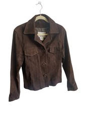 Y2K Genuine Brown Suede Women  s Blazer/Bomber Size M
