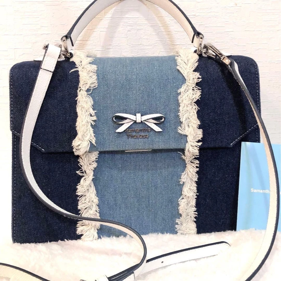 Samantha Thavasa Velica J Denim Tote Crossbody Bag Near Mint Condition - Image 2 of 4