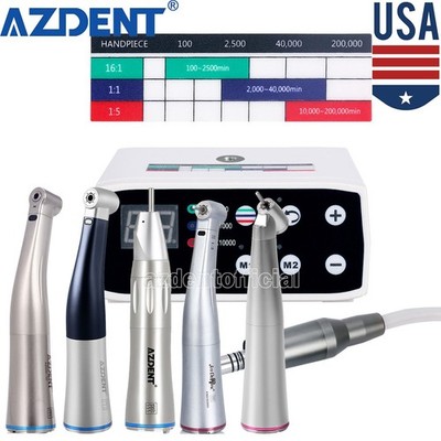 AZDENT Dental Brushless LED Electric Micro Motor /1:1 /1:5 /1:4.2 Contra Angle