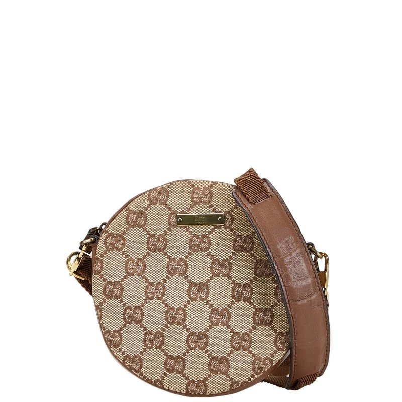 Sac bandoulière Gucci Gg toile 90700 cuir marron femme occasion
