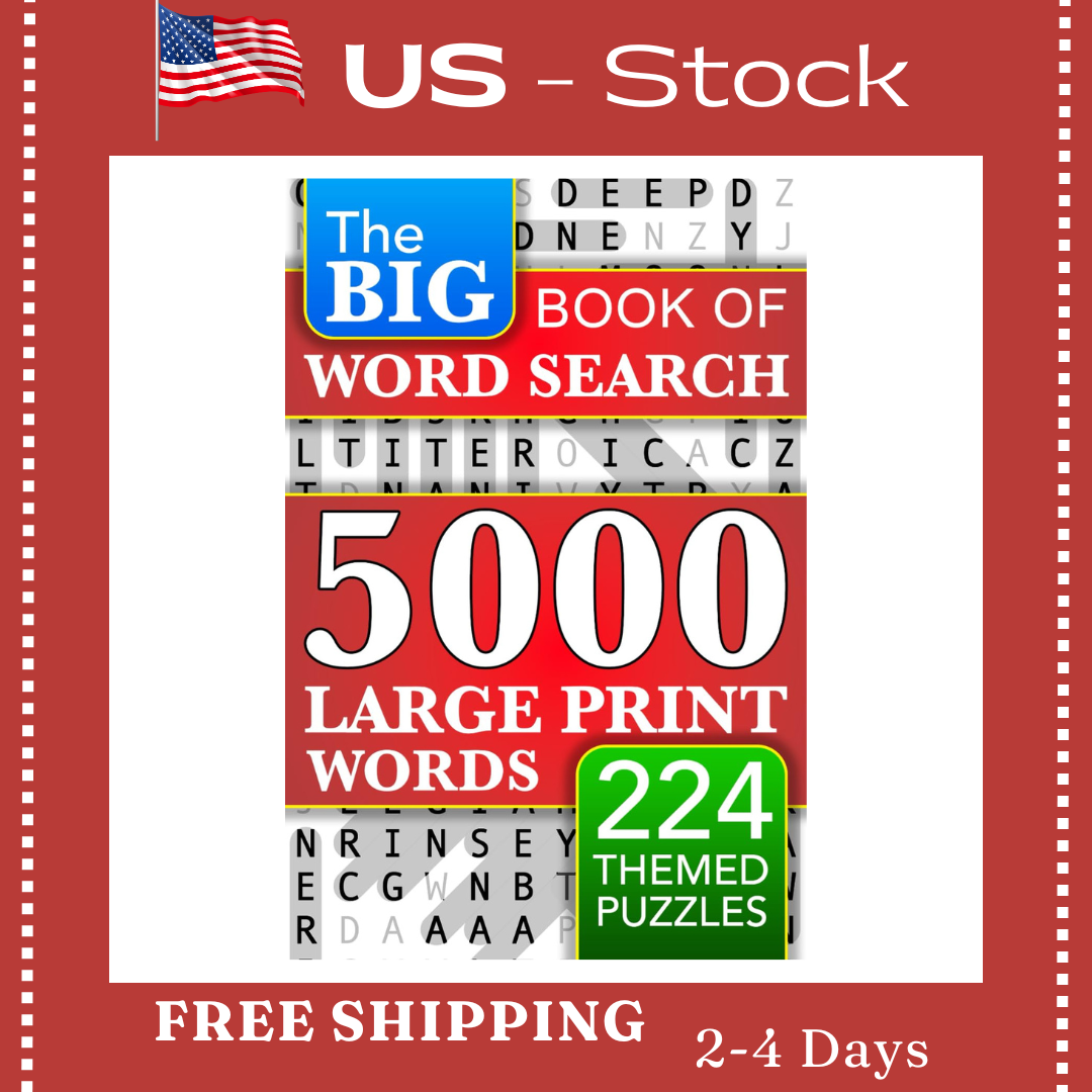 Big Book of Large Print Word Search Puzzles: 5000 Words - 224 Themed ...