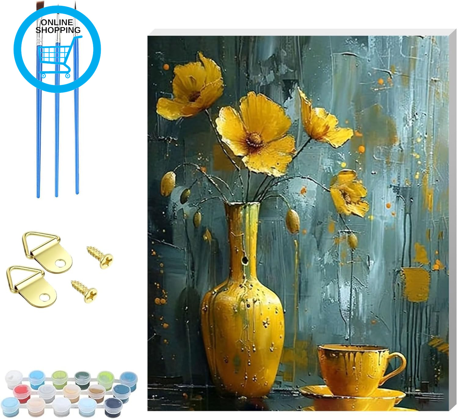 Paint by Numbers Kit for Adults,Diy Easy Painting Kits on Canvas with Wooden Fra
