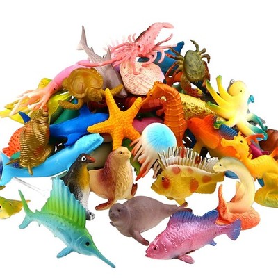 Ocean Sea Animal, 52 Pack Assorted Mini Vinyl Plastic Animal Toy Set, Realist...