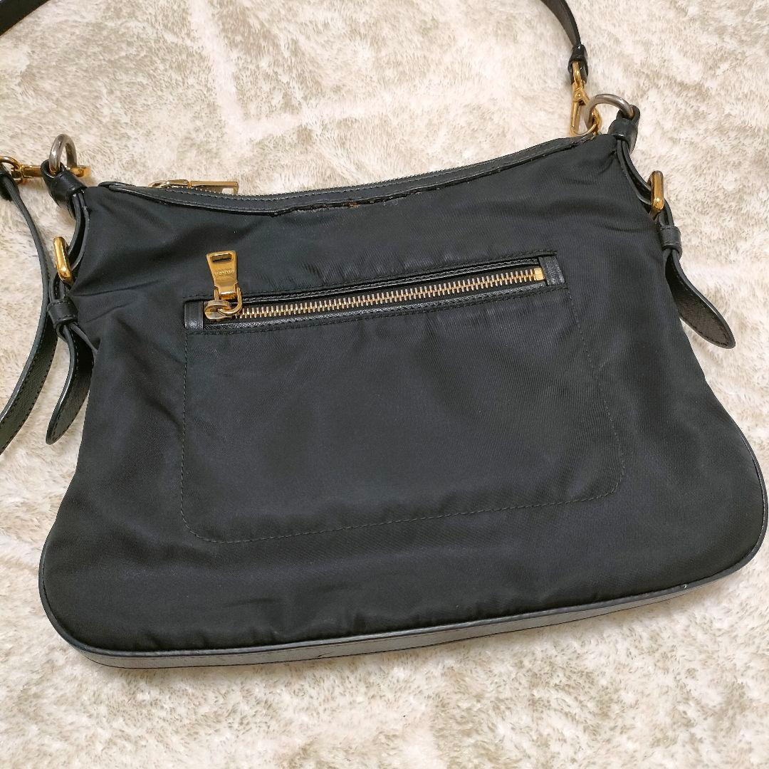 PRADA Nylon Shoulder Bag BT0706 Black Crossbody with Logo Authentic From Japan thumbnail 4