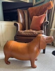 Vintage Style Handmade Genuine Leather Dog Footstool / Stool - 69cm Long