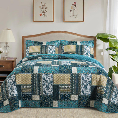 Twinrun Cotton Quilt Queen Size For Farmhouse Soft Lightweight Queen Quilt