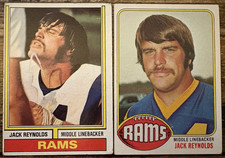 JACK REYNOLDS Topps RC LOT! 1974 #25 1976 #446 Los Angeles Rams ROOKIE! EXMT