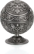 Vintage Windproof Ashtray with Lid Tabletop Portable Cigarette Ashtray for Outdo