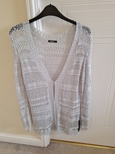 Roman Silver/Grey Delicate Crochet Shrug Cardigan Size 12 BNWT