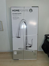 HomePointe Kitchen Faucet 8in Centerset 3-Hole Chrome High Arc Pull-Down Lever