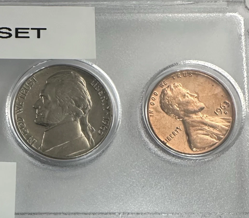 1963-D Mint 5-Coin Year Set – AU – 90% Silver – Whitman Case – Set #2 - Image 3 of 4