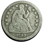 1857 Seated Liberty Dime Silver Coin – VG Details – Pre Civil War #882