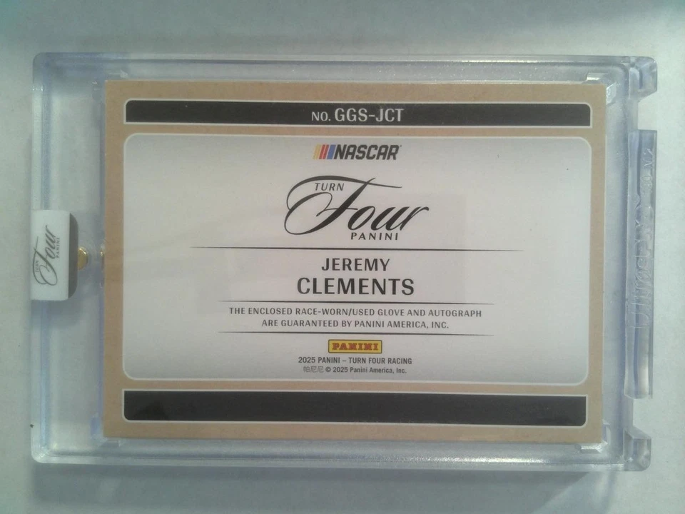 2025 Panini Turn Four Racing Autograph Race-Used Glove - Jeremy Clements #13/25 - Image 2 of 2