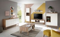 Wohnzimmer Set Merle 460Cm Eiche Riviera Weiß Matt Wohnwand Sideboard 62725366