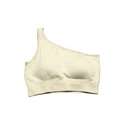 NEW OQQ Ribbed One Shoulder Tank Top Small Gym Workout Sculpting Yoga Pilates