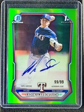 🔥 2026 Bowman Caden Scarborough 1st Auto TRUE GREEN Rangers /99 #2 Prospect