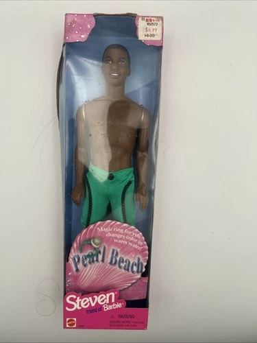Vintage - 1997 Pearl Beach Steven Ken Barbie, African American  #18581 NIB