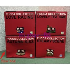 4 piezas Colección Pucca Love Racing Beso de Otoño Precioso Juego de Escena Vaporosa Hora del Té
